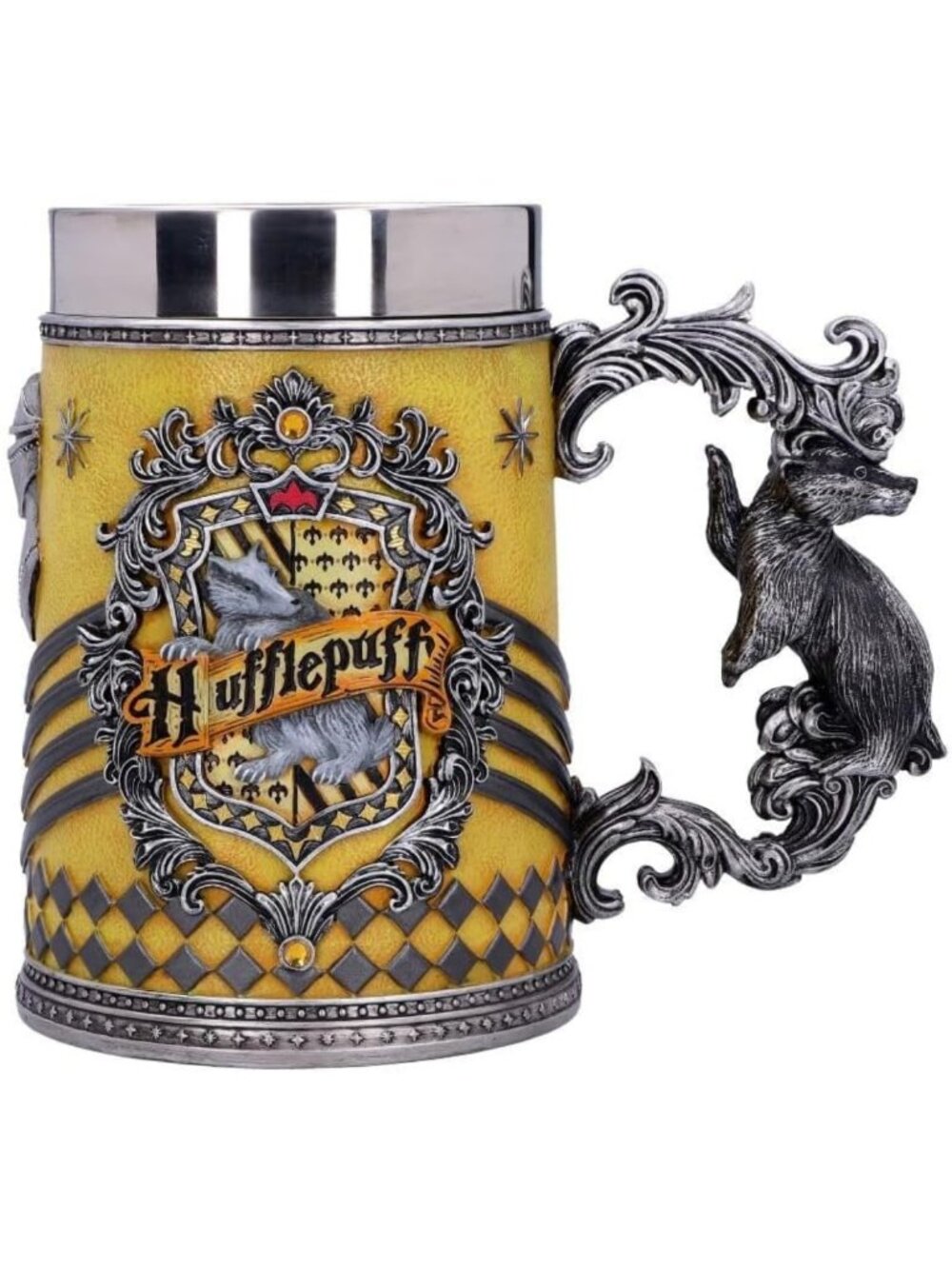Hufflepuff Hogwarts House Collectible Tankard - Yellow 15.5cm, Magical Gift Idea